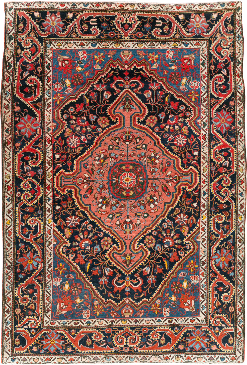 Antique Persian Sarouk Throw Rug, No.31327 - Gsblank