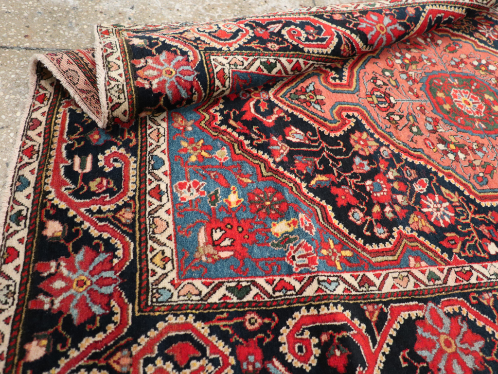 Antique Persian Sarouk Throw Rug, No.31327 - Gsblank