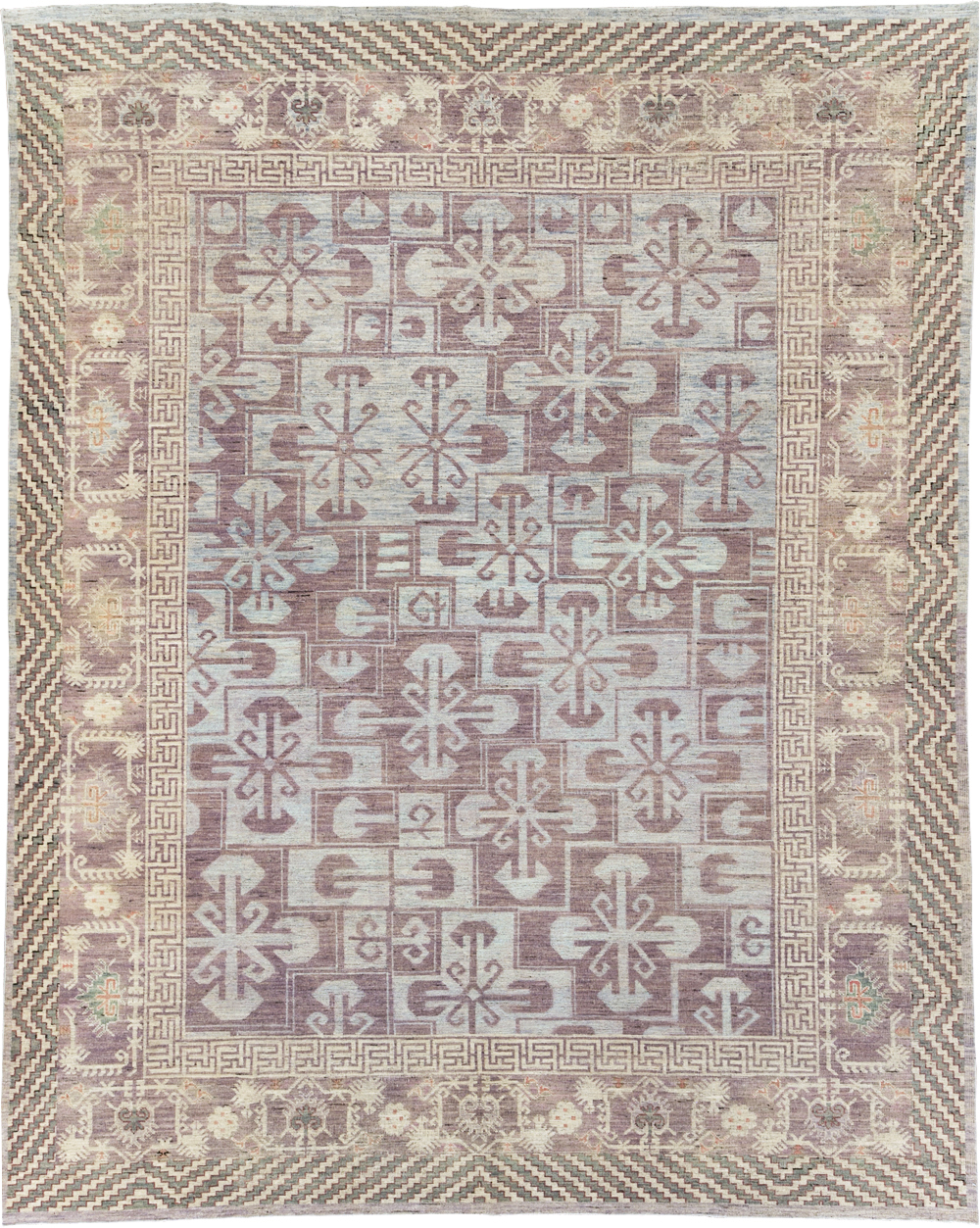 Contemporary East Turkestan Khotan Room Size Carpet, No.31329 - Gsblank