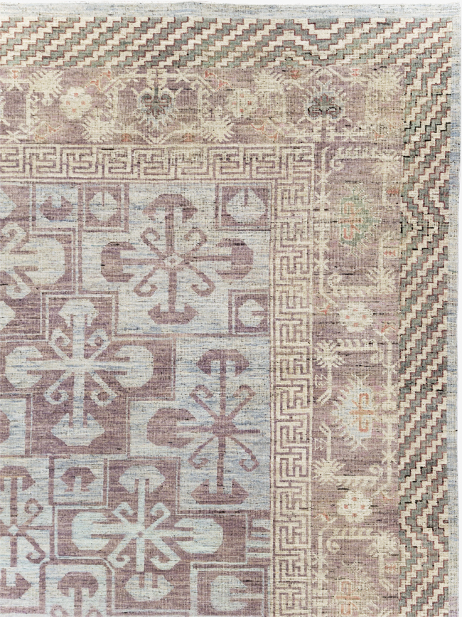 Contemporary East Turkestan Khotan Room Size Carpet, No.31329 - Gsblank