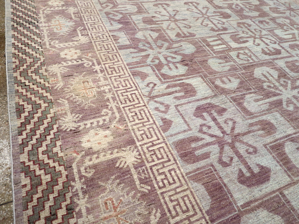 Contemporary East Turkestan Khotan Room Size Carpet, No.31329 - Gsblank