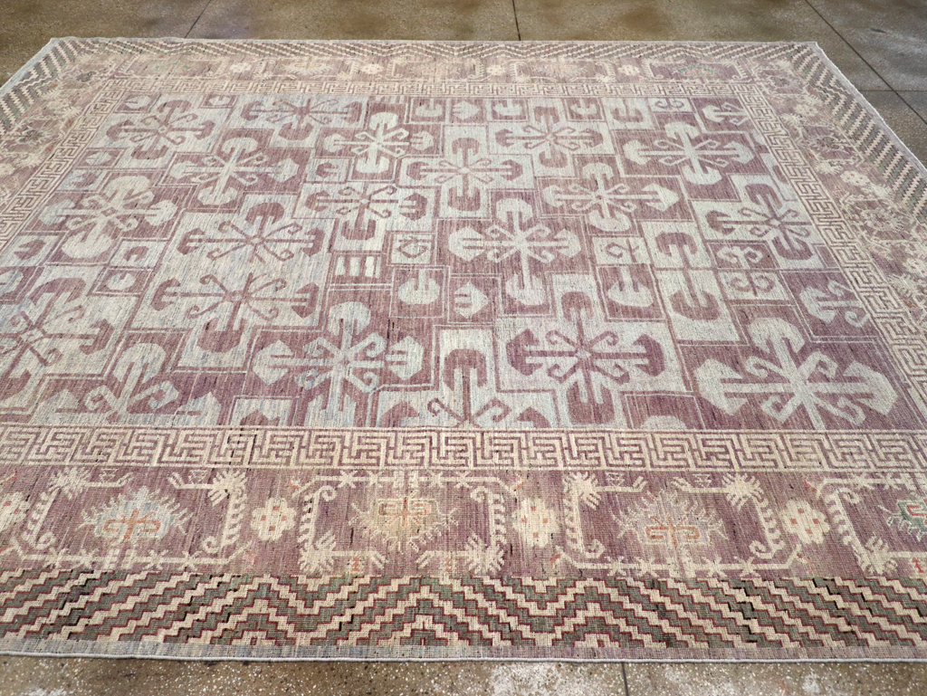 Contemporary East Turkestan Khotan Room Size Carpet, No.31329 - Gsblank