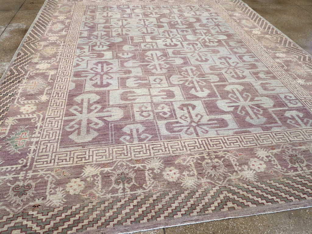Contemporary East Turkestan Khotan Room Size Carpet, No.31329 - Gsblank