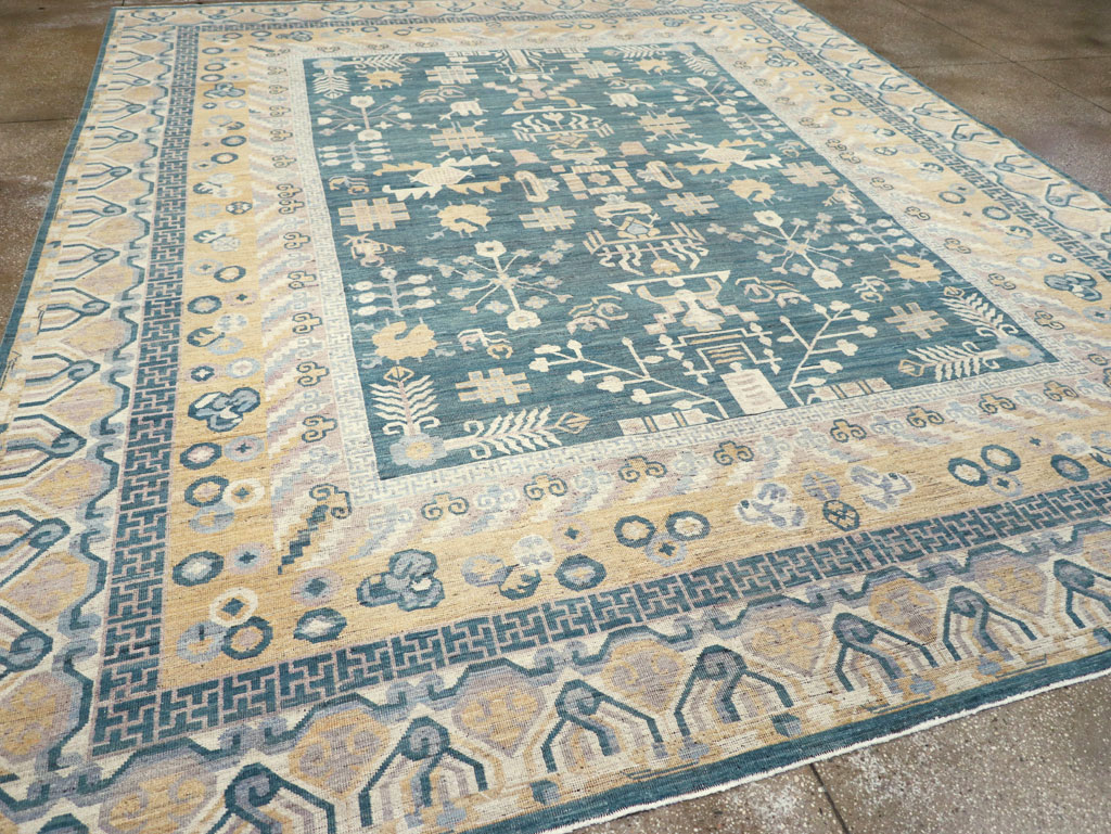Contemporary East Turkestan Khotan Large Room Size Carpet, No.31330 - Gsblank
