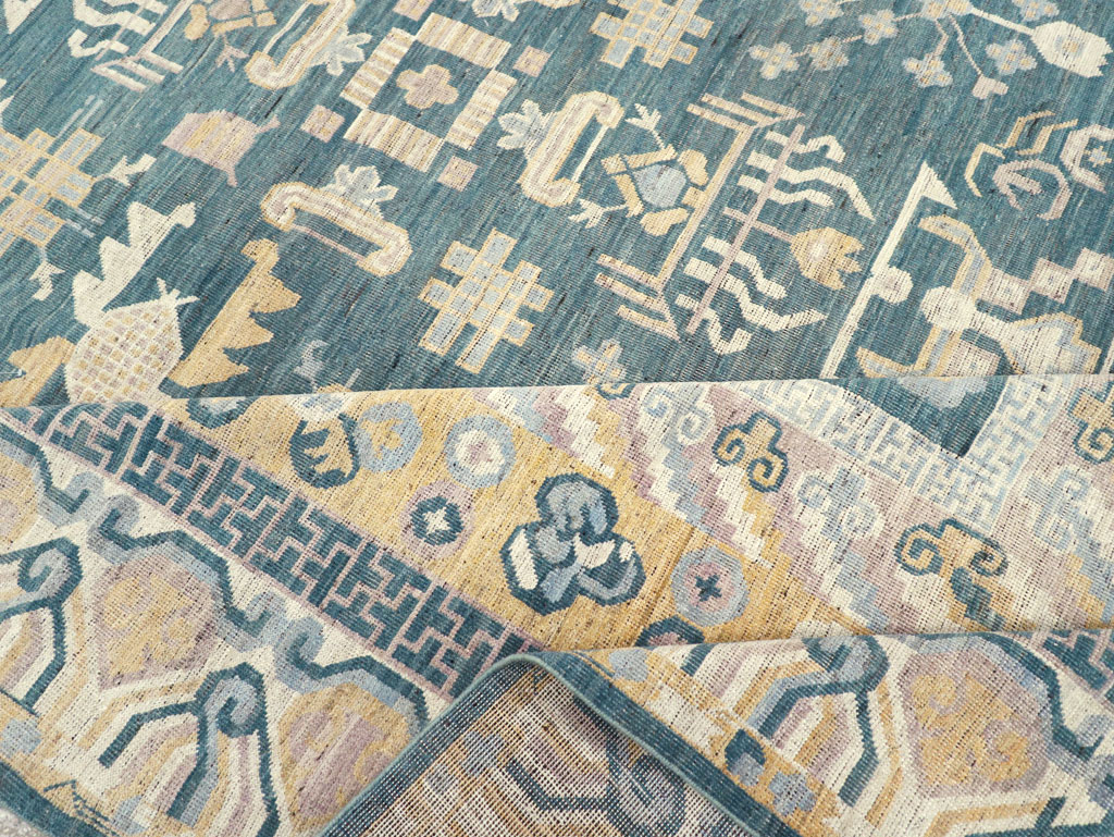 Contemporary East Turkestan Khotan Large Room Size Carpet, No.31330 - Gsblank