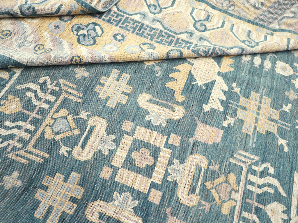 Contemporary East Turkestan Khotan Large Room Size Carpet, No.31330 - Gsblank