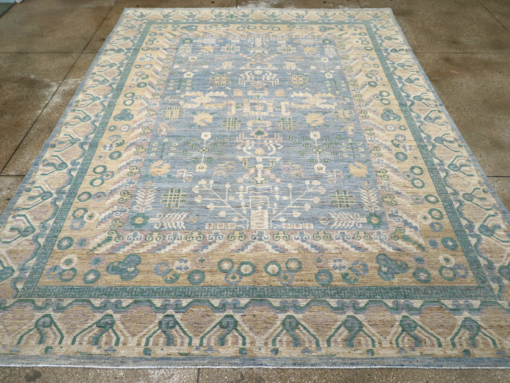 Contemporary East Turkestan Khotan Room Size Carpet, No.31331 - Gsblank