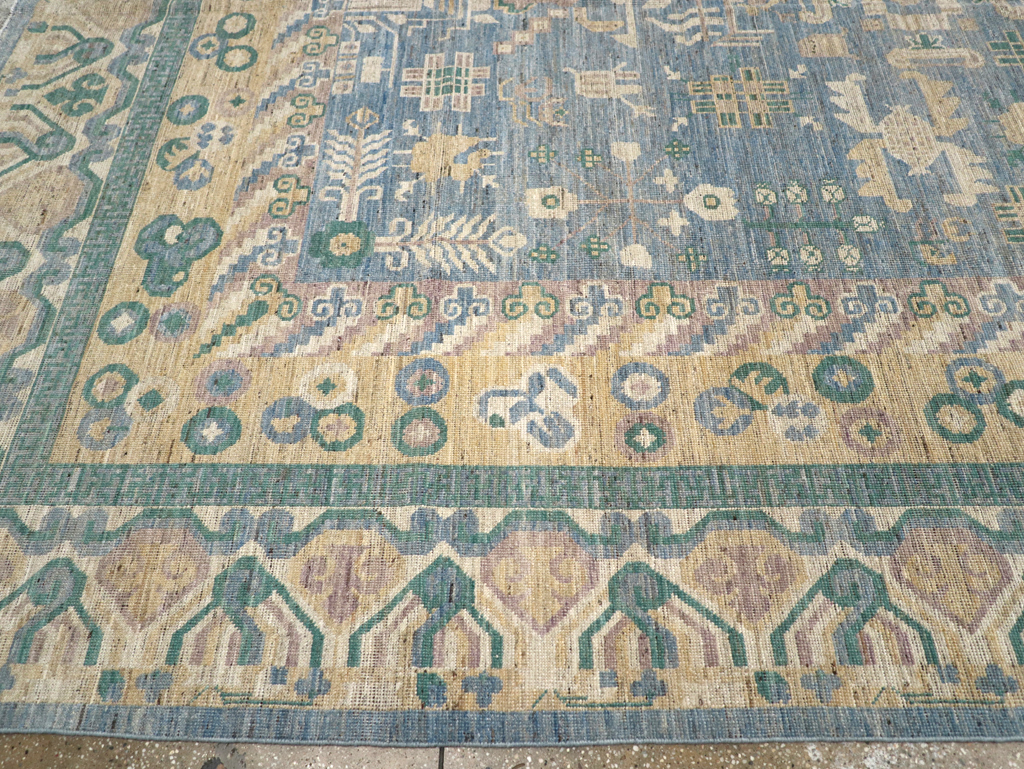 Contemporary East Turkestan Khotan Room Size Carpet, No.31331 - Gsblank