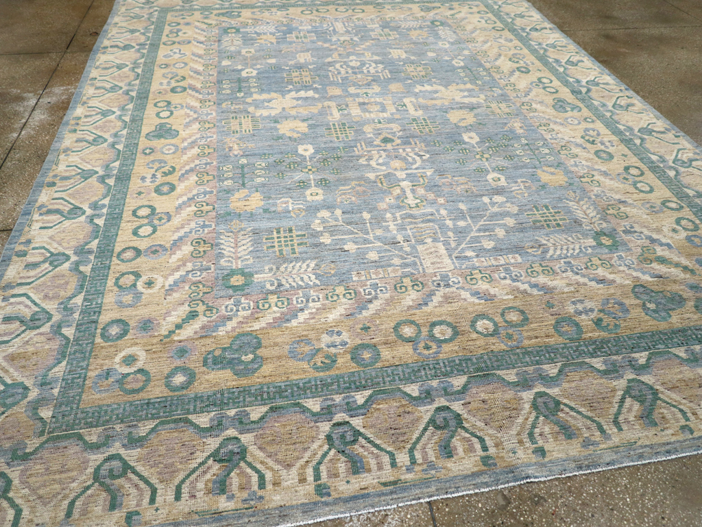 Contemporary East Turkestan Khotan Room Size Carpet, No.31331 - Gsblank
