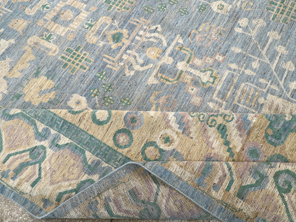 Contemporary East Turkestan Khotan Room Size Carpet, No.31331 - Gsblank