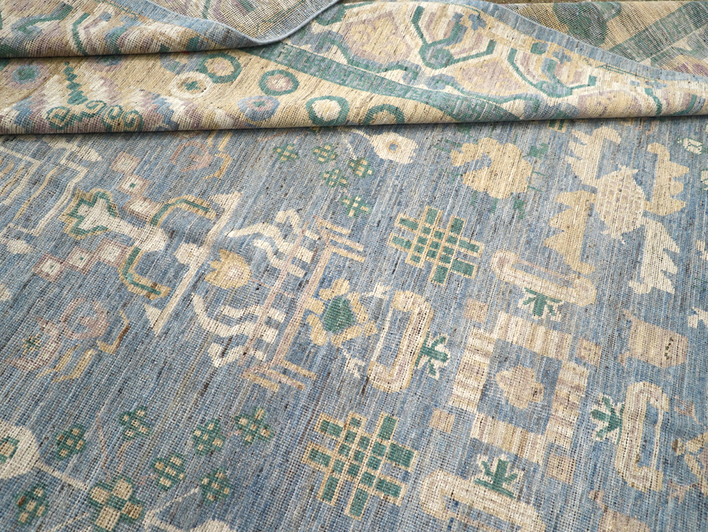 Contemporary East Turkestan Khotan Room Size Carpet, No.31331 - Gsblank