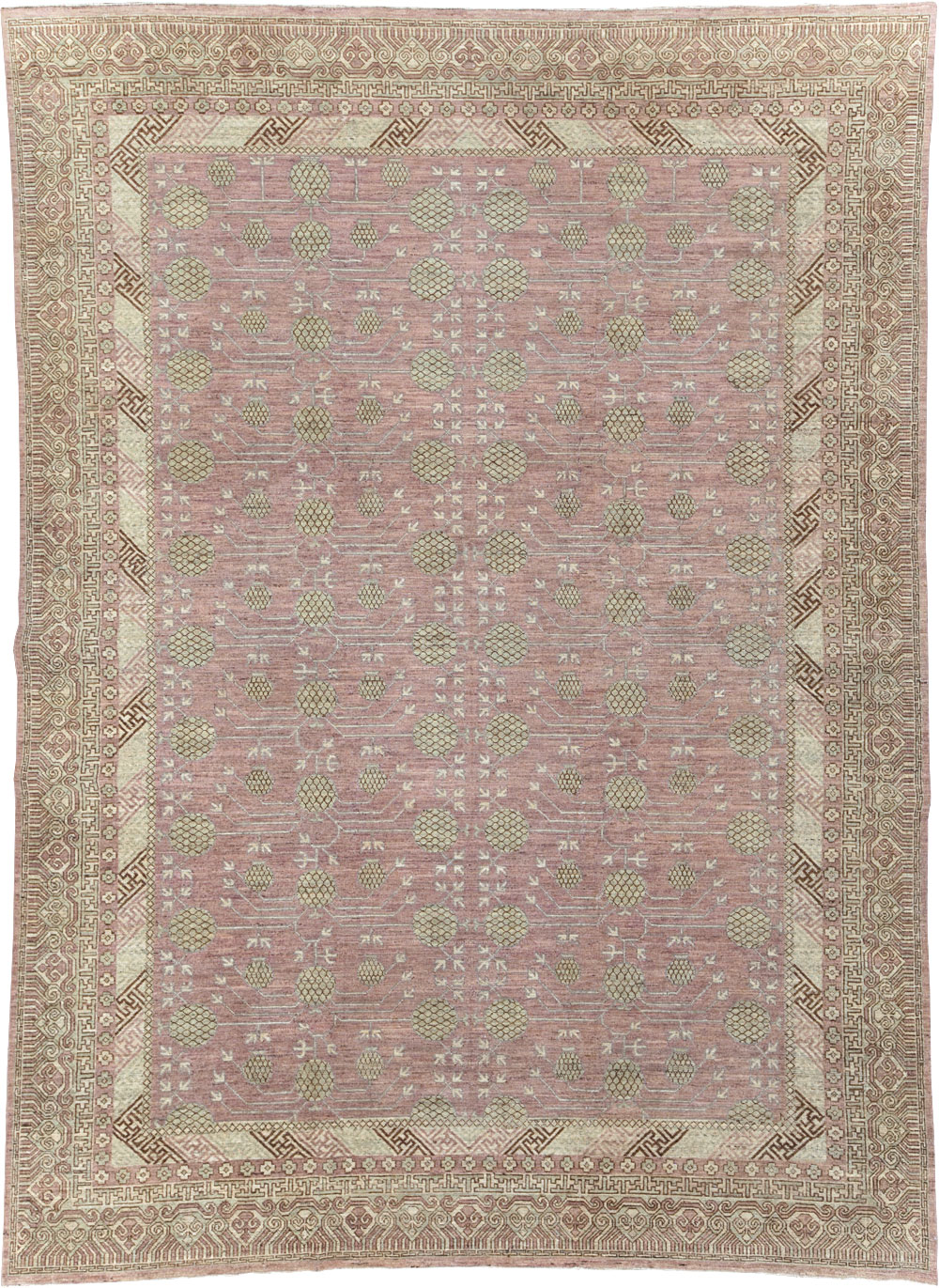 Contemporary East Turkestan Khotan Room Size Carpet, No.31332 - Gsblank