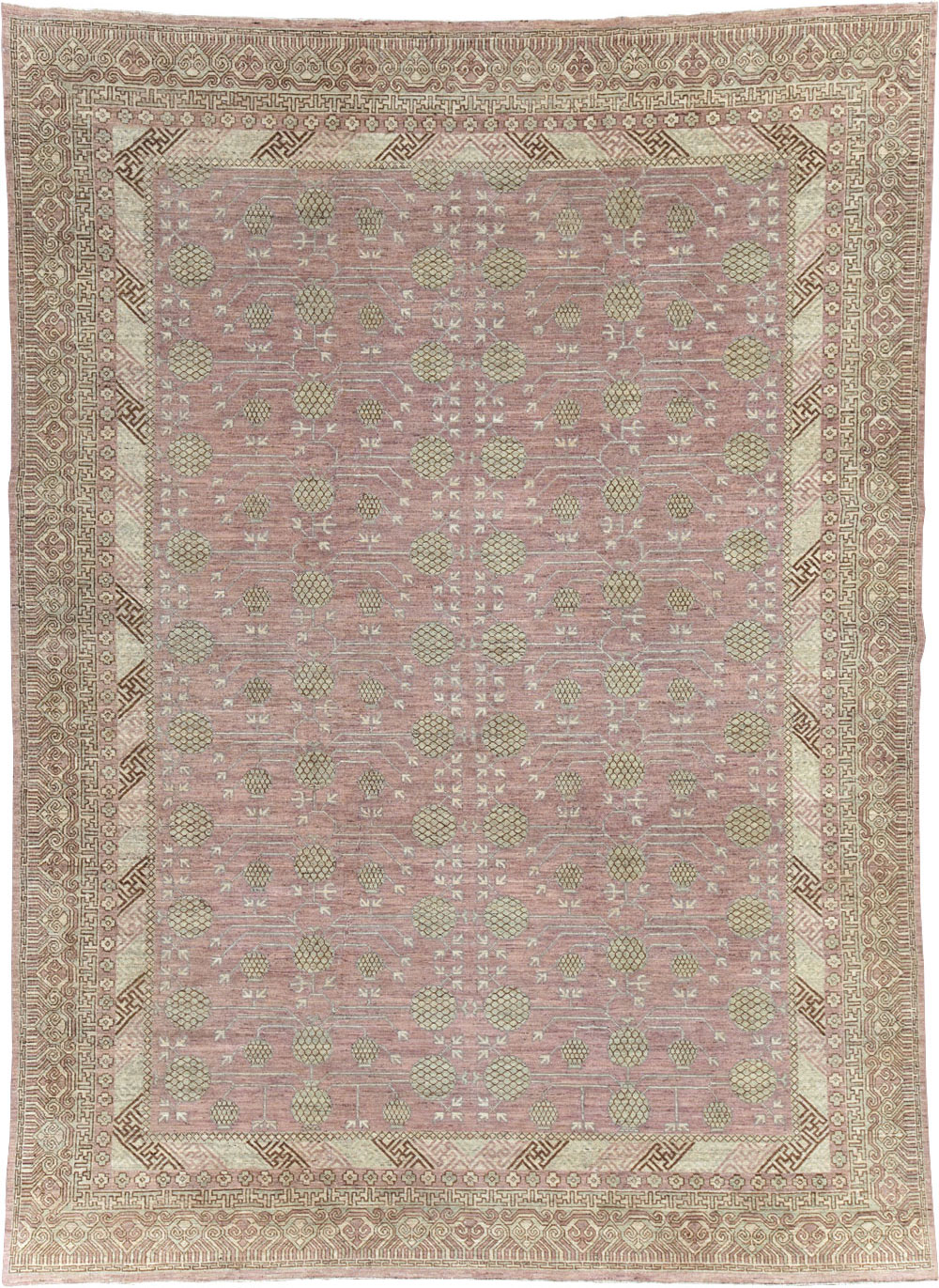 Contemporary East Turkestan Khotan Room Size Carpet, No.31332 - Gsblank