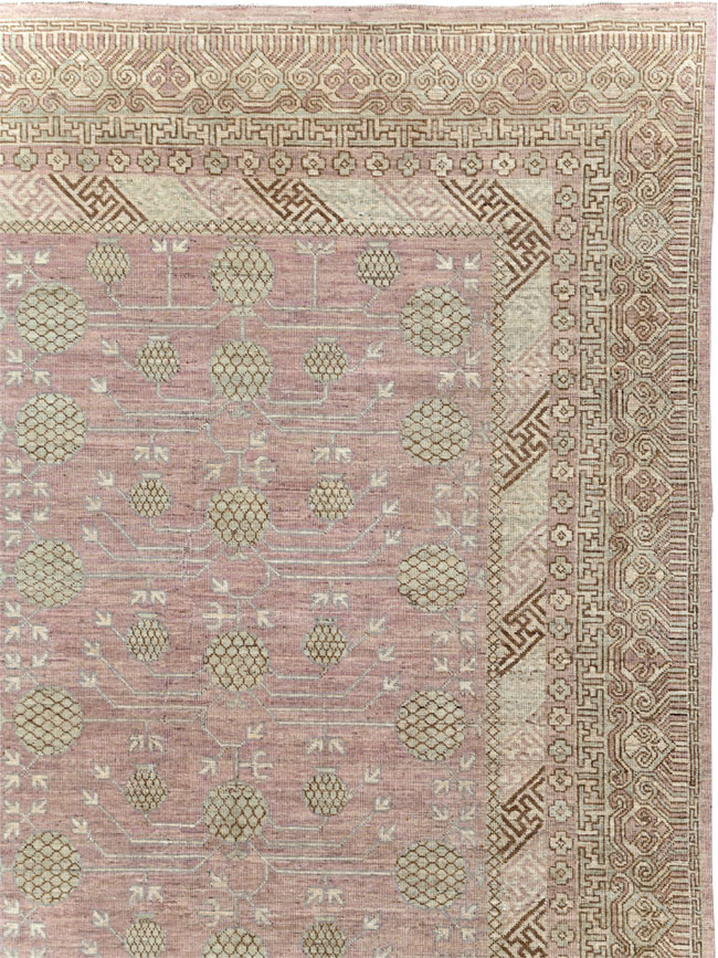 Contemporary East Turkestan Khotan Room Size Carpet, No.31332 - Gsblank