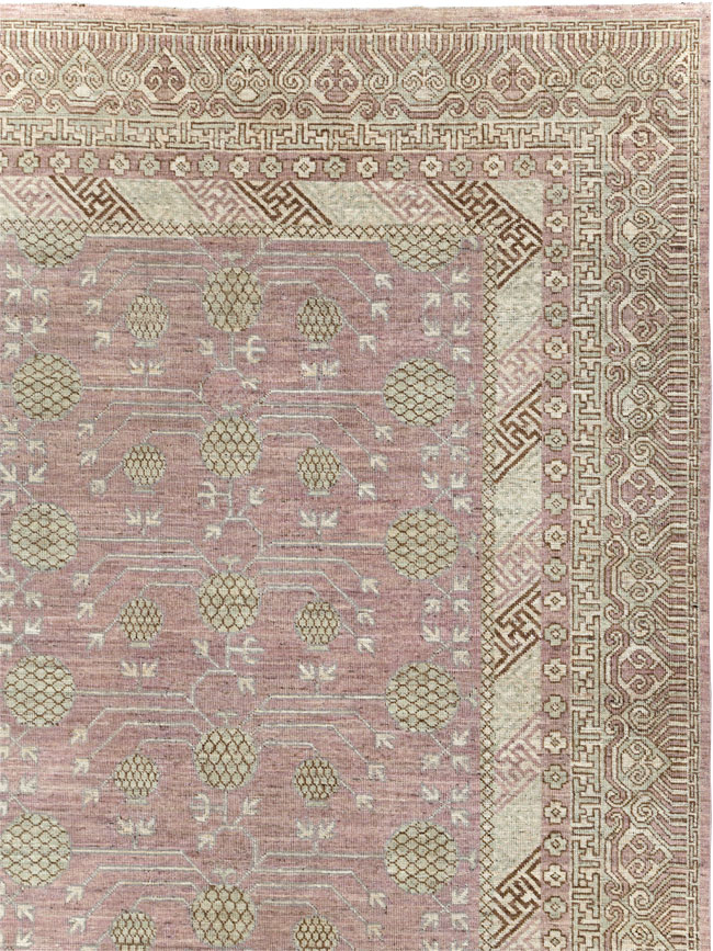 Contemporary East Turkestan Khotan Room Size Carpet, No.31332 - Gsblank