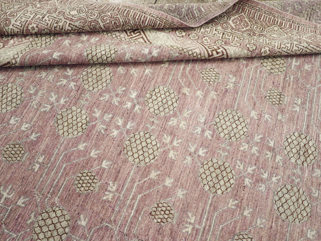 Contemporary East Turkestan Khotan Room Size Carpet, No.31332 - Gsblank