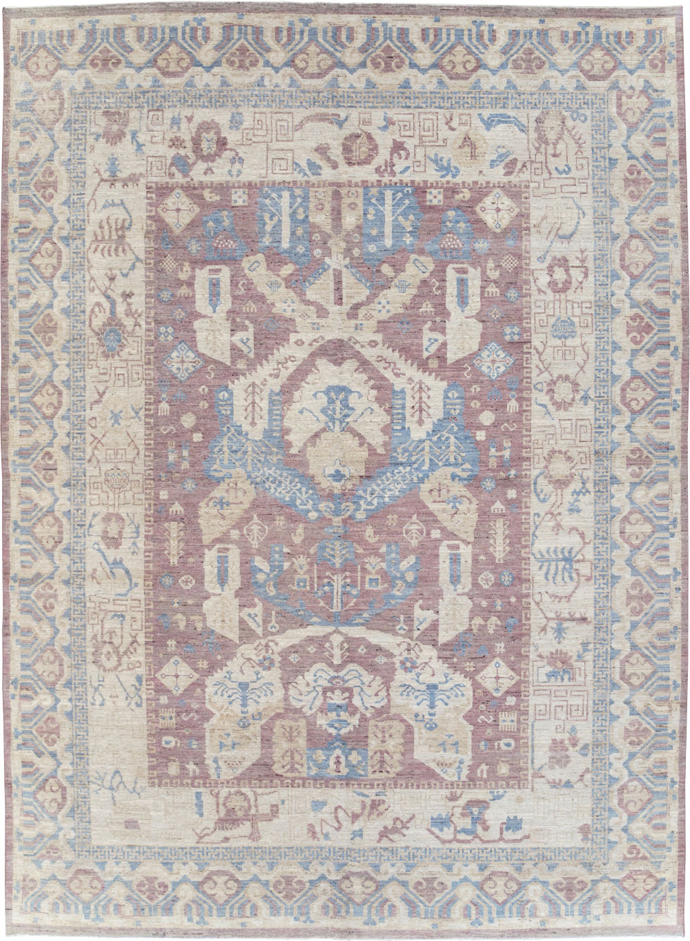 Contemporary East Turkestan Khotan Room Size Carpet, No.31334 - Gsblank