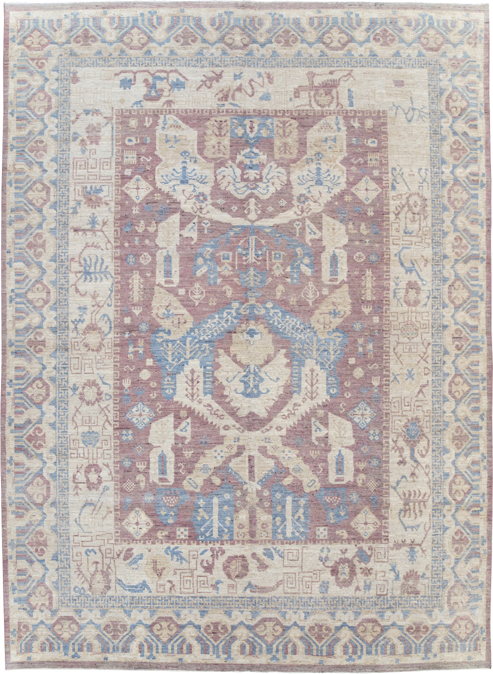 Contemporary East Turkestan Khotan Room Size Carpet, No.31334 - Gsblank