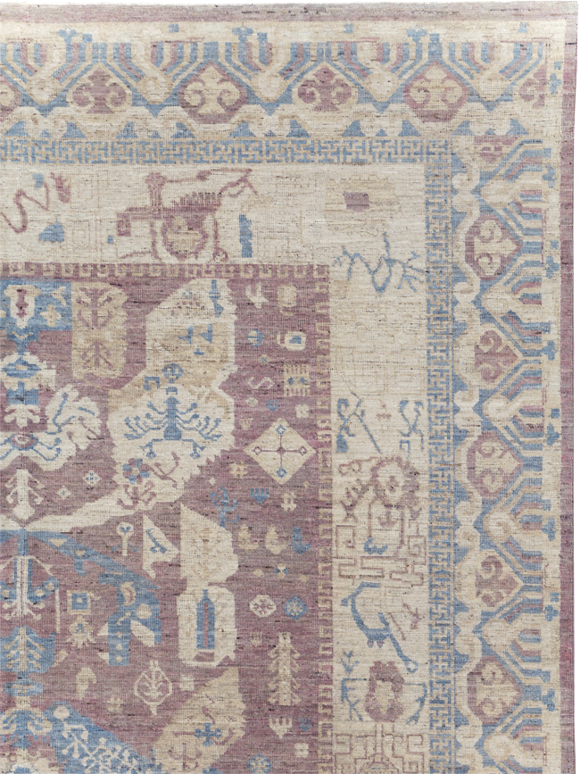 Contemporary East Turkestan Khotan Room Size Carpet, No.31334 - Gsblank