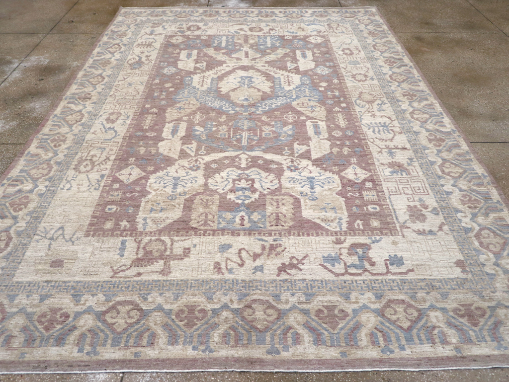 Contemporary East Turkestan Khotan Room Size Carpet, No.31334 - Gsblank