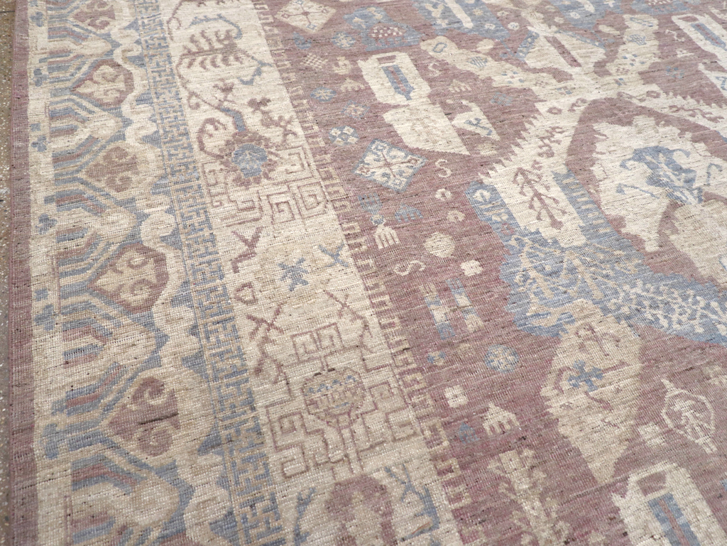 Contemporary East Turkestan Khotan Room Size Carpet, No.31334 - Gsblank