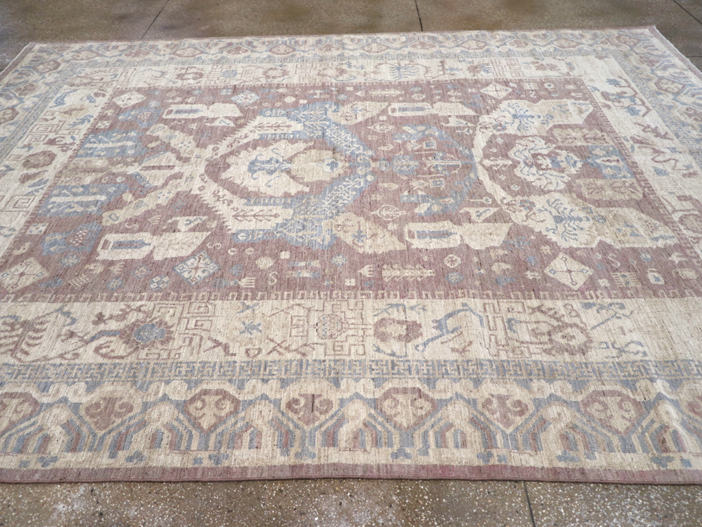 Contemporary East Turkestan Khotan Room Size Carpet, No.31334 - Gsblank