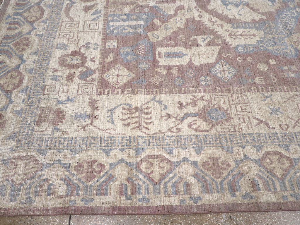 Contemporary East Turkestan Khotan Room Size Carpet, No.31334 - Gsblank