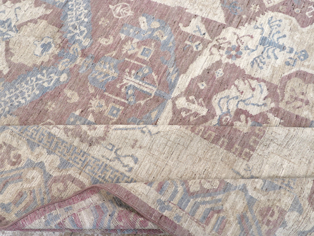 Contemporary East Turkestan Khotan Room Size Carpet, No.31334 - Gsblank