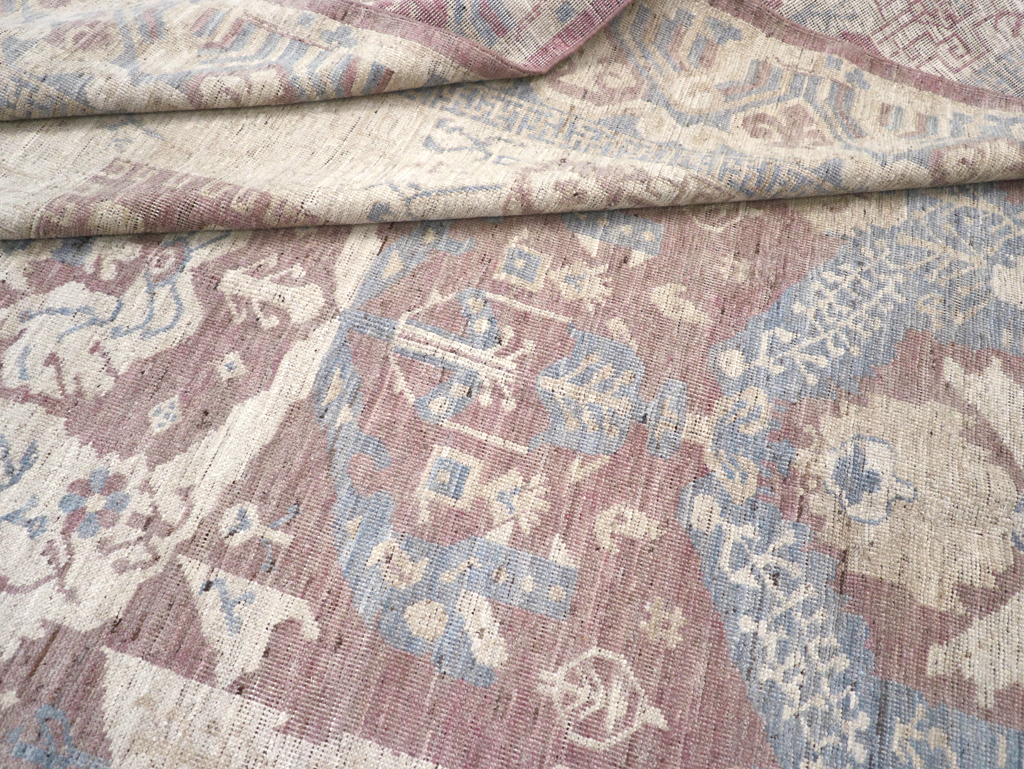 Contemporary East Turkestan Khotan Room Size Carpet, No.31334 - Gsblank