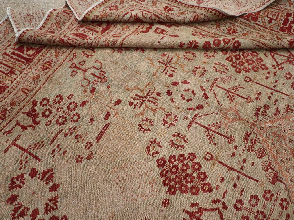 Antique Persian Joshegan Room Size Carpet, No.31336 - Gsblank