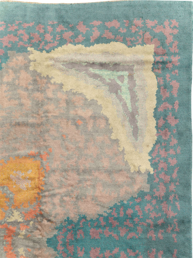 Antique European Art Deco Square Room Size Carpet, No.31338 - Gsblank