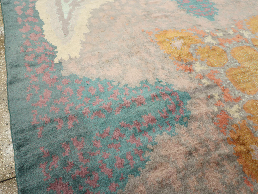 Antique European Art Deco Square Room Size Carpet, No.31338 - Gsblank