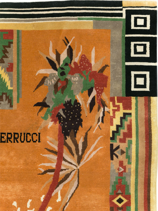 Vintage Tibetan Art Deco Carpet by Nini Ferrucci, No.31340 - Gsblank