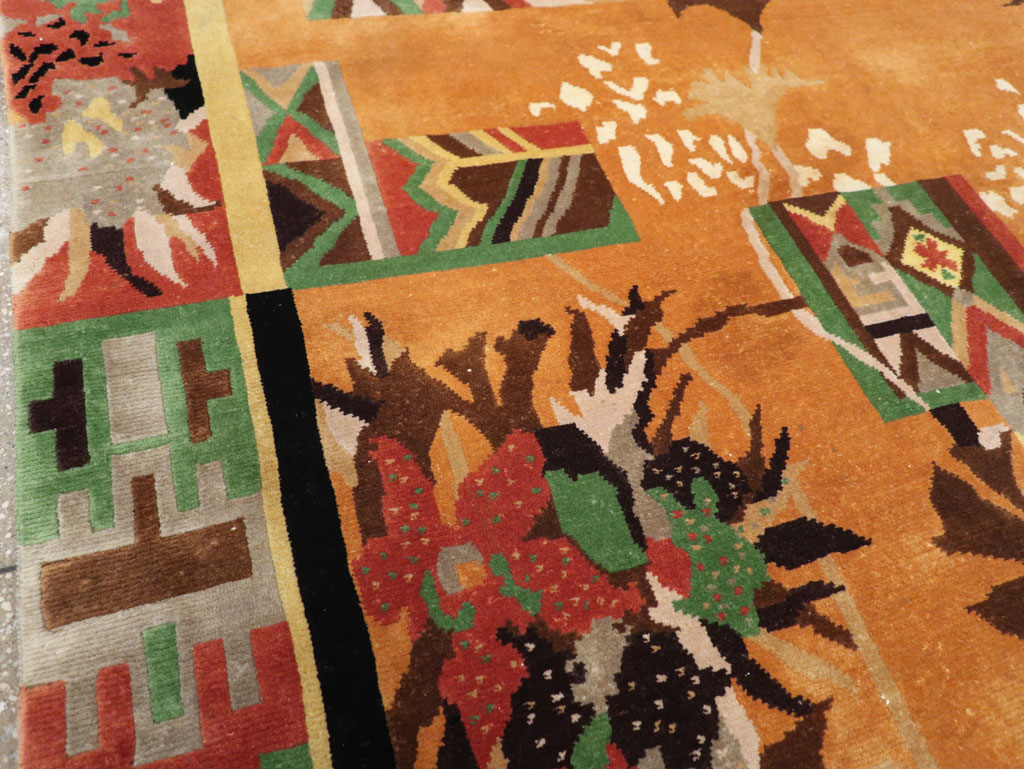 Vintage Tibetan Art Deco Carpet by Nini Ferrucci, No.31340 - Gsblank