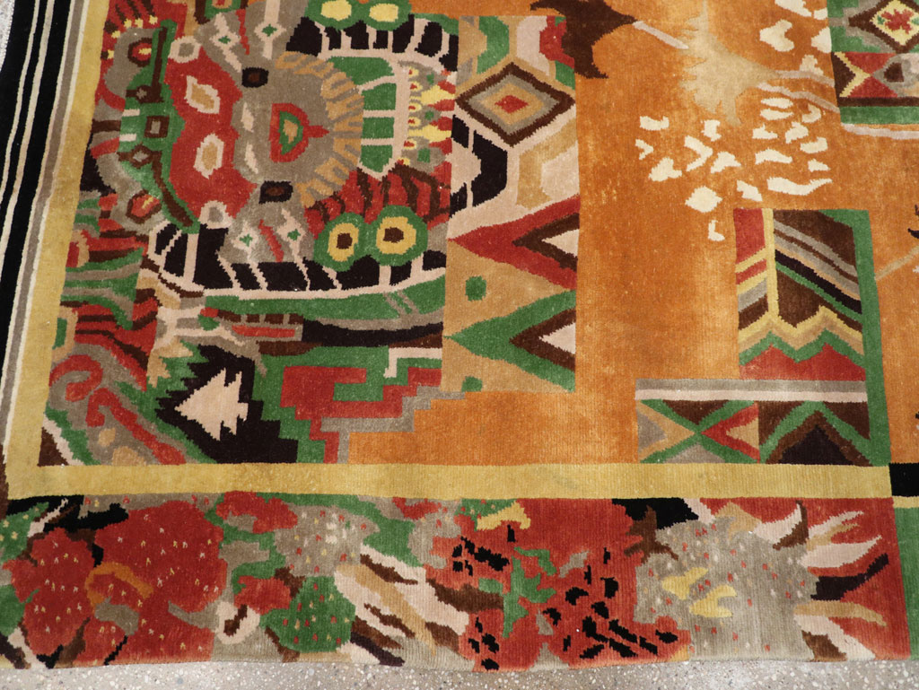 Vintage Tibetan Art Deco Carpet by Nini Ferrucci, No.31340 - Gsblank