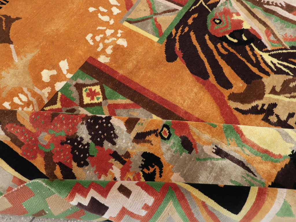Vintage Tibetan Art Deco Carpet by Nini Ferrucci, No.31340 - Gsblank