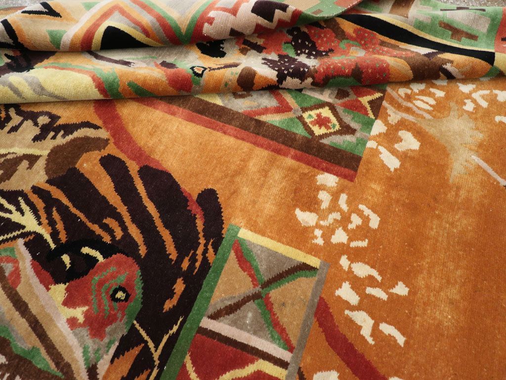 Vintage Tibetan Art Deco Carpet by Nini Ferrucci, No.31340 - Gsblank