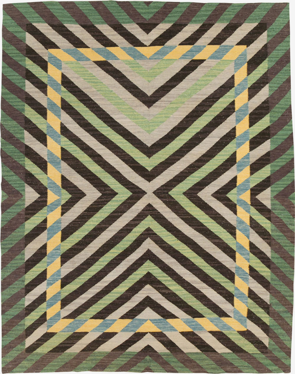 Contemporary Turkish Flatweave Room Size Carpet, No.31348 - Gsblank