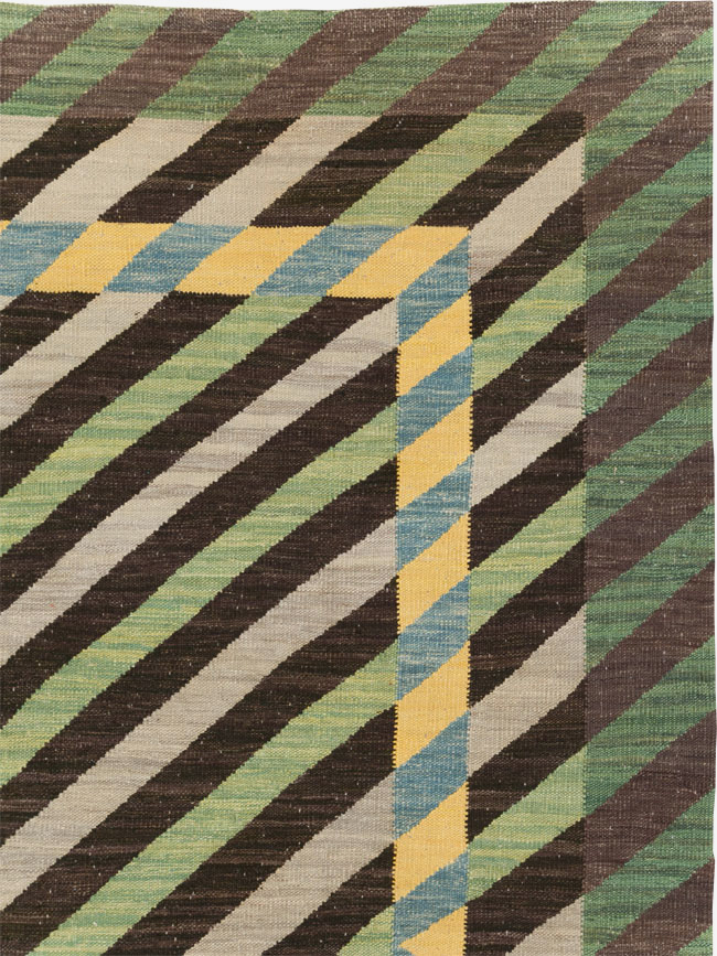 Contemporary Turkish Flatweave Room Size Carpet, No.31348 - Gsblank