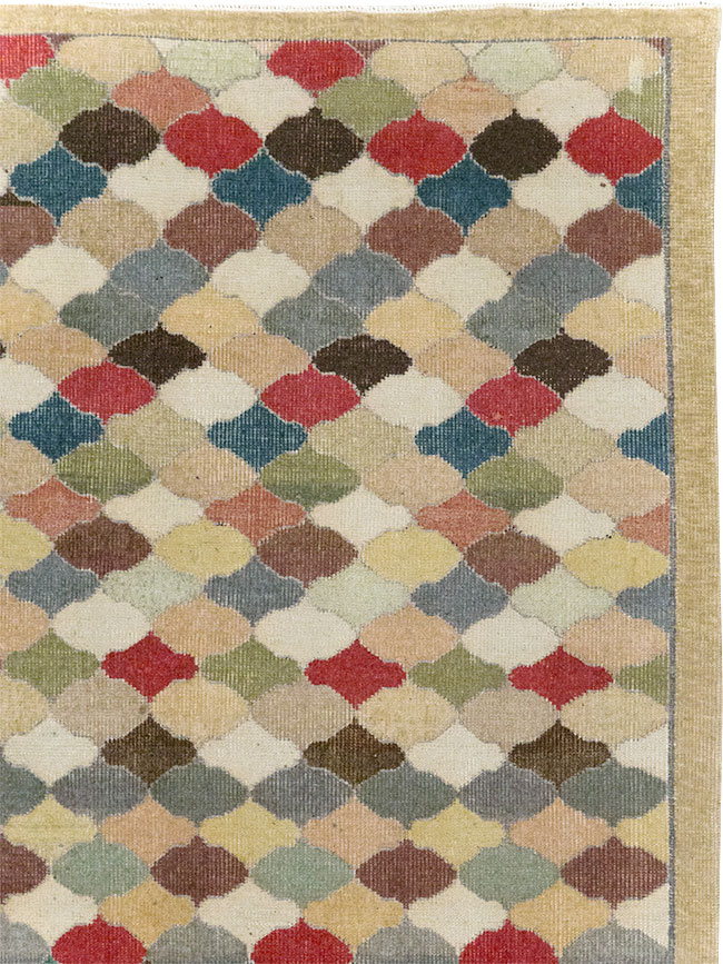 Vintage Turkish Anatolian Wide Gallery Runner, No.31351 - Gsblank