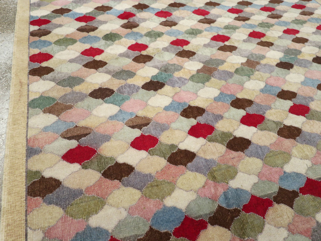 Vintage Turkish Anatolian Wide Gallery Runner, No.31351 - Gsblank