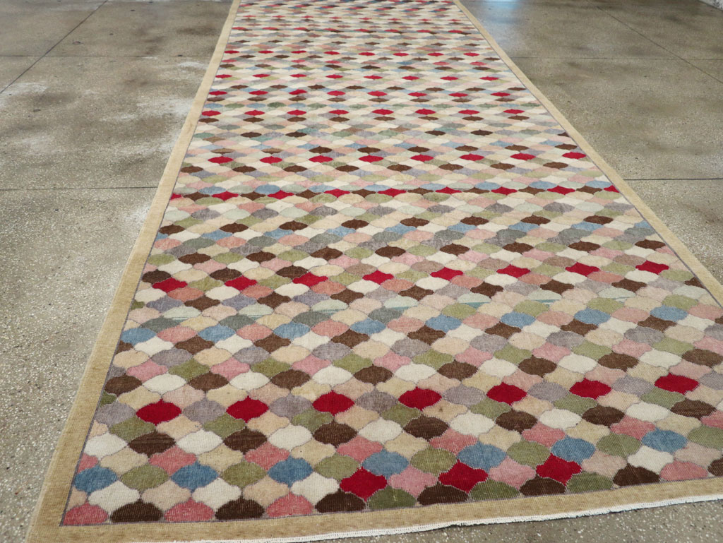 Vintage Turkish Anatolian Wide Gallery Runner, No.31351 - Gsblank