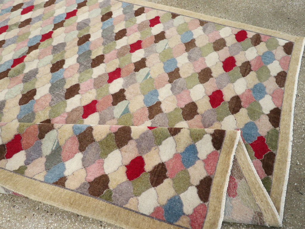 Vintage Turkish Anatolian Wide Gallery Runner, No.31351 - Gsblank