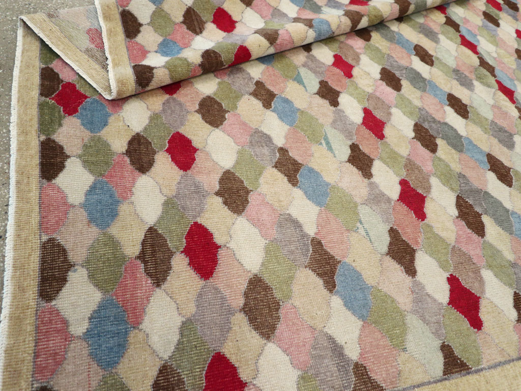 Vintage Turkish Anatolian Wide Gallery Runner, No.31351 - Gsblank