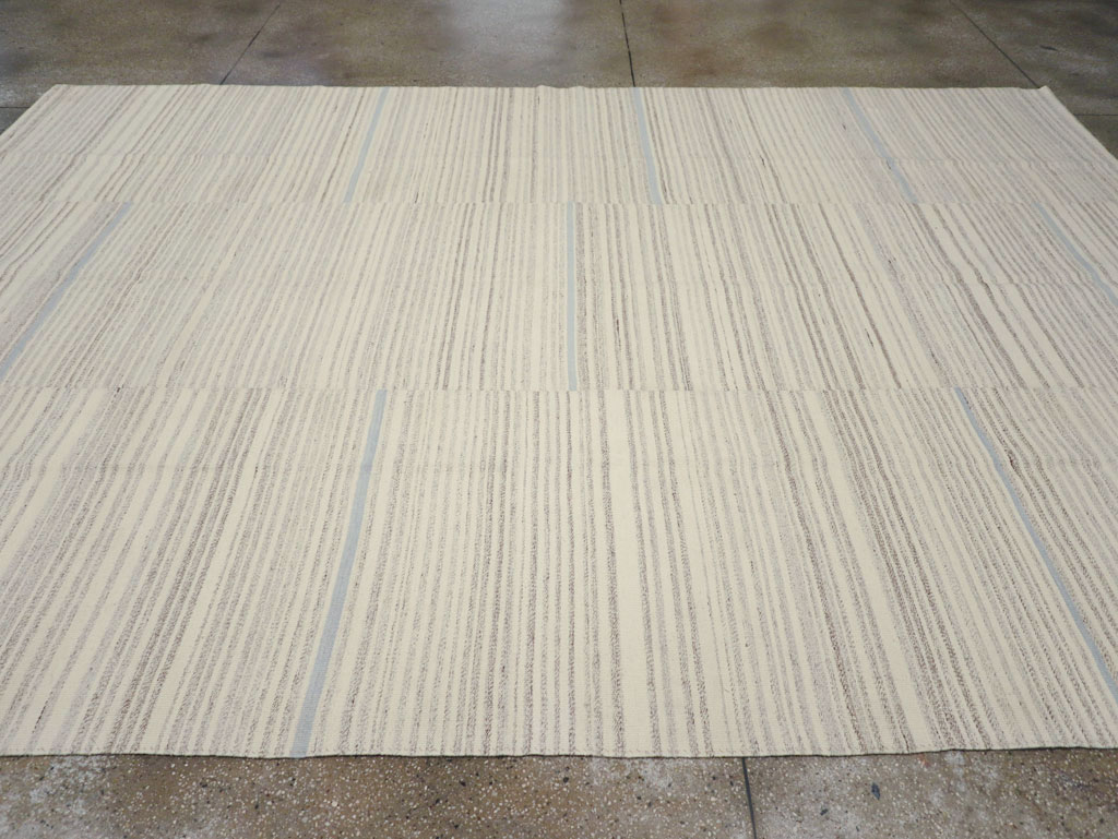 Contemporary Turkish Flatweave Kilim Room Size Carpet, No.31355 - Gsblank