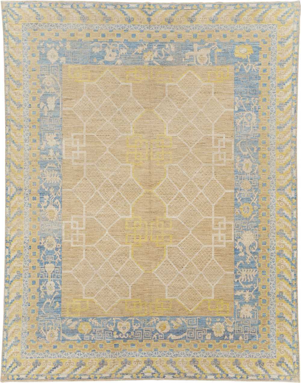 Contemporary East Turkestan Khotan Room Size Carpet, No.31356 - Gsblank