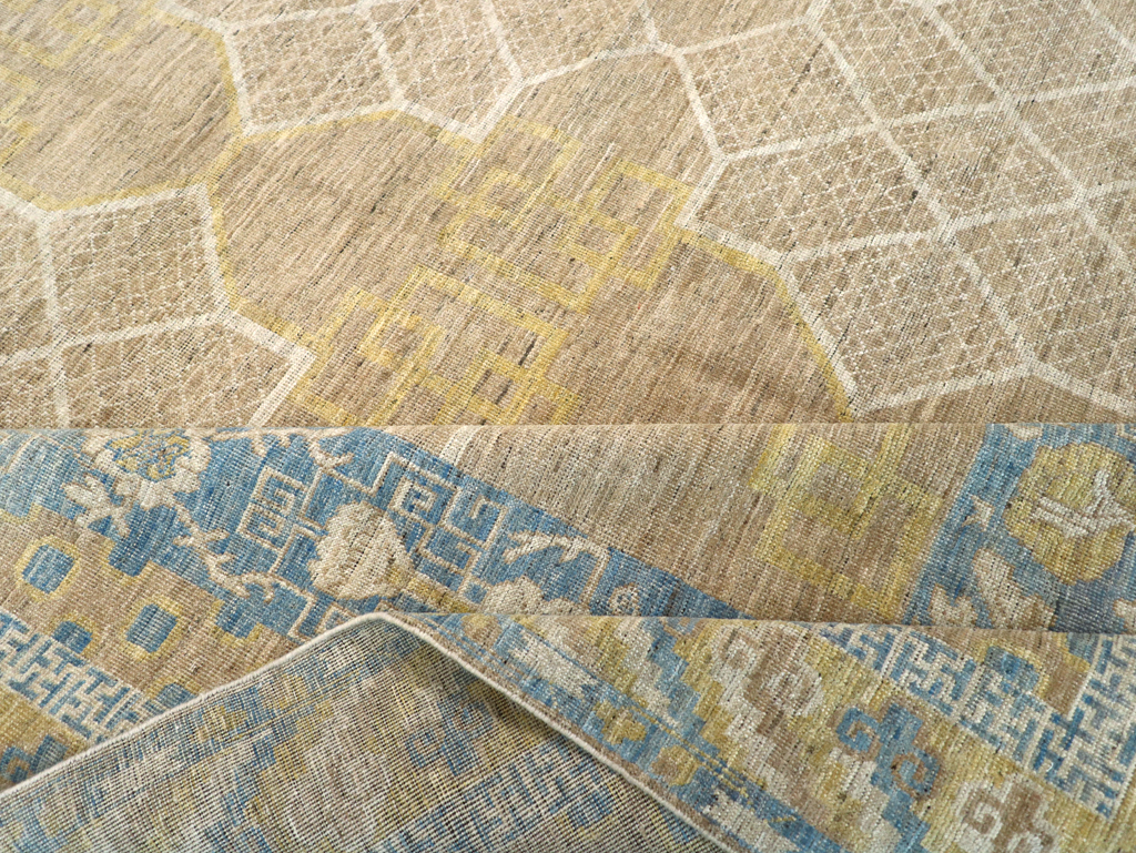 Contemporary East Turkestan Khotan Room Size Carpet, No.31356 - Gsblank