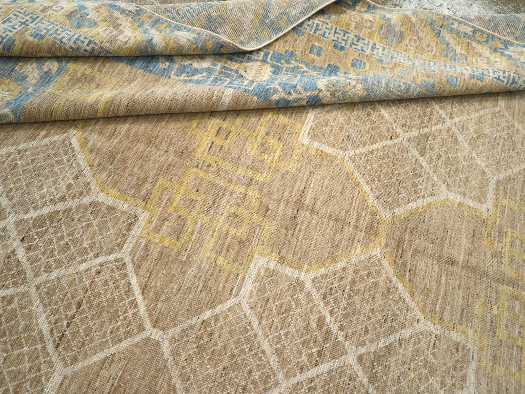 Contemporary East Turkestan Khotan Room Size Carpet, No.31356 - Gsblank