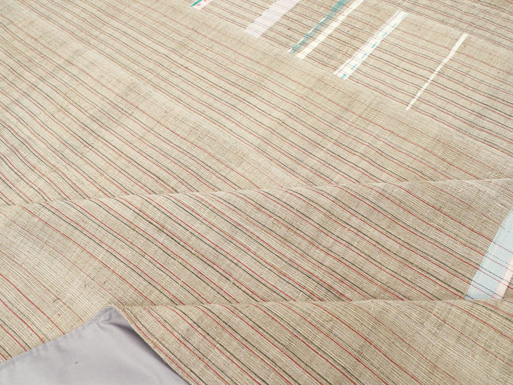 Modern Turkish Flatweave Large Room Size Carpet, No.31357 - Gsblank