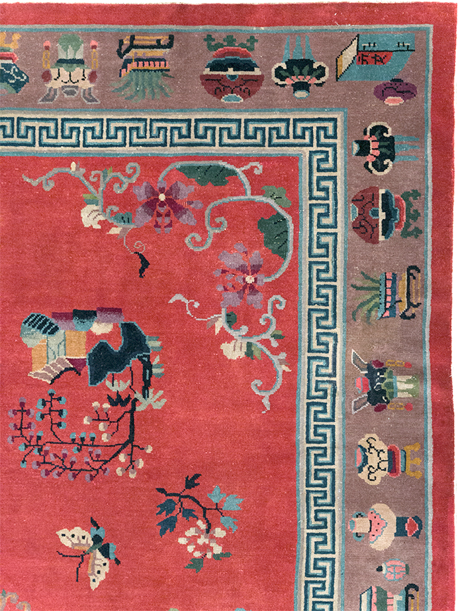 Vintage Chinese Art Deco Pictorial Room Size Carpet, No.31359 - Gsblank